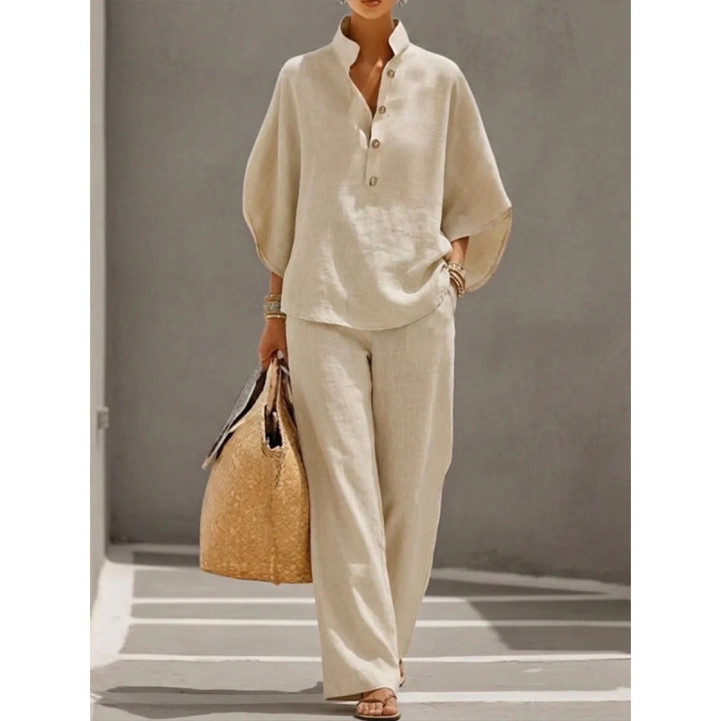 Summer Lazy Linen Matching Suit, Minimal Mature Aesthetic