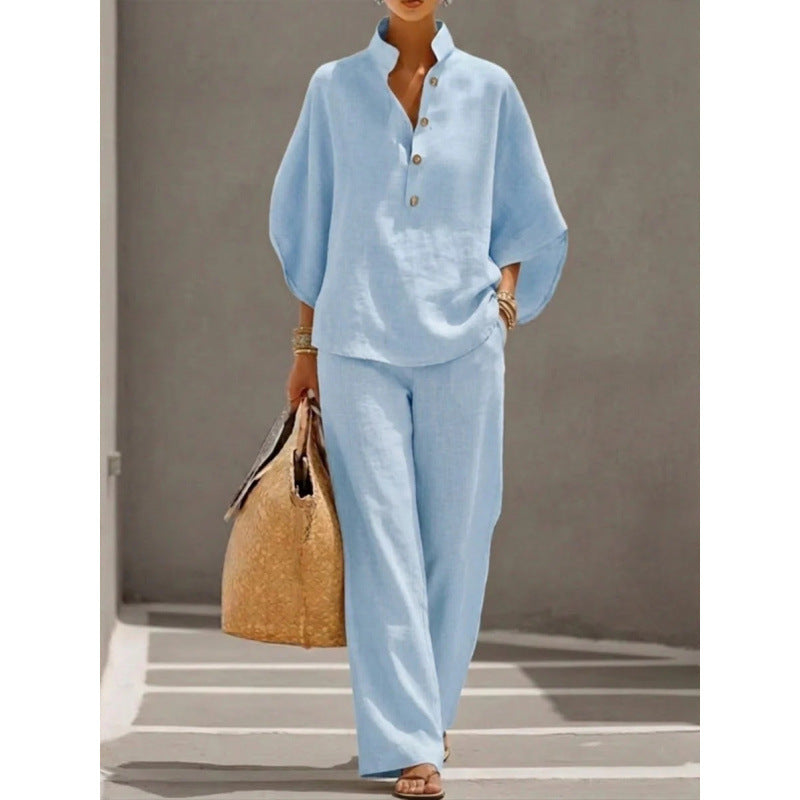 Summer Lazy Linen Matching Suit, Minimal Mature Aesthetic