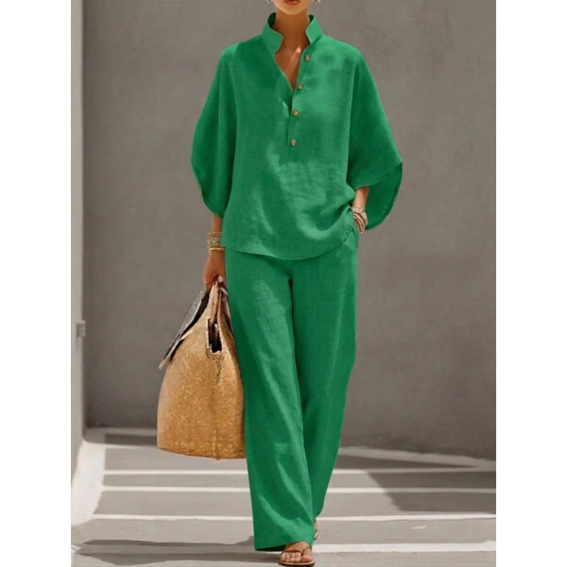 Summer Lazy Linen Matching Suit, Minimal Mature Aesthetic