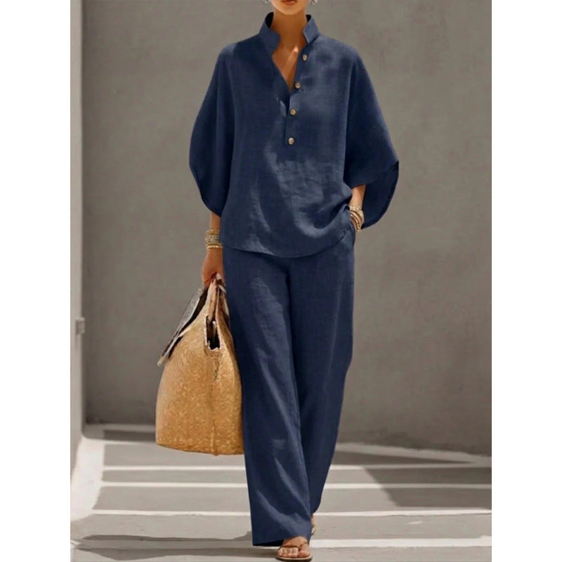 Summer Lazy Linen Matching Suit, Minimal Mature Aesthetic