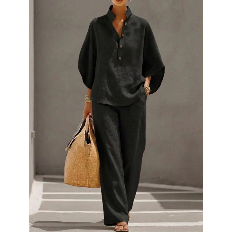 Summer Lazy Linen Matching Suit, Minimal Mature Aesthetic