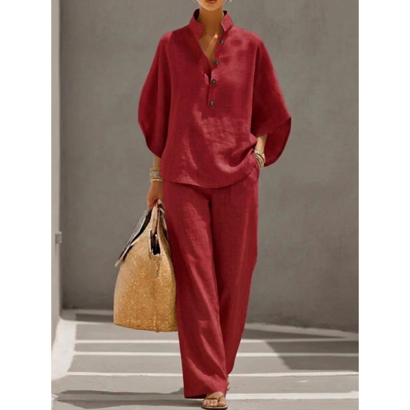 Summer Lazy Linen Matching Suit, Minimal Mature Aesthetic