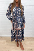 Thames Mist Dress - Dusty Blue Floral