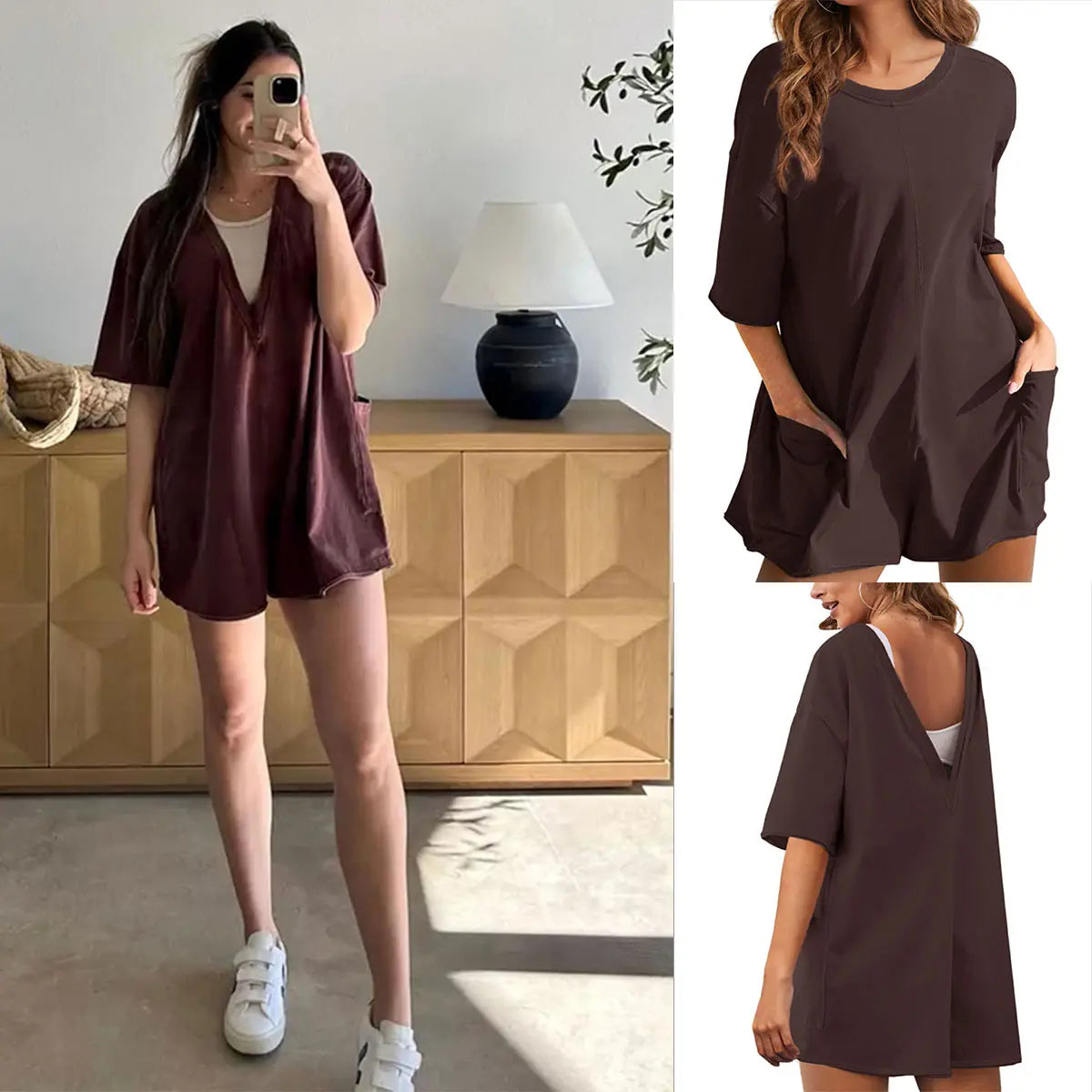Yeokou Women's Oversized Athletic Jumpsuit - Comfy Romper