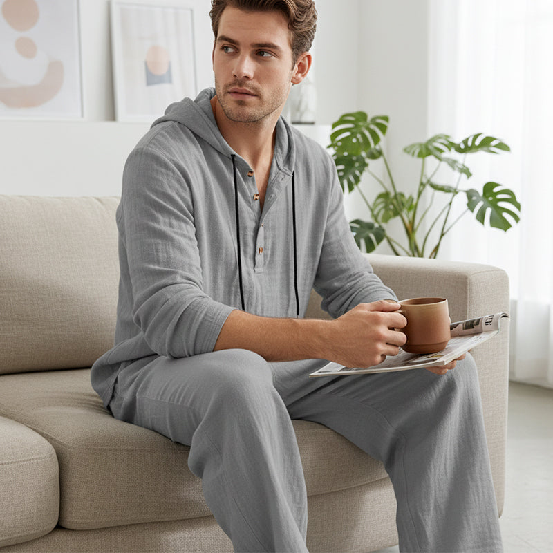 Herren Kapuze Casual Loose Top & Hose 2-teiliges Set