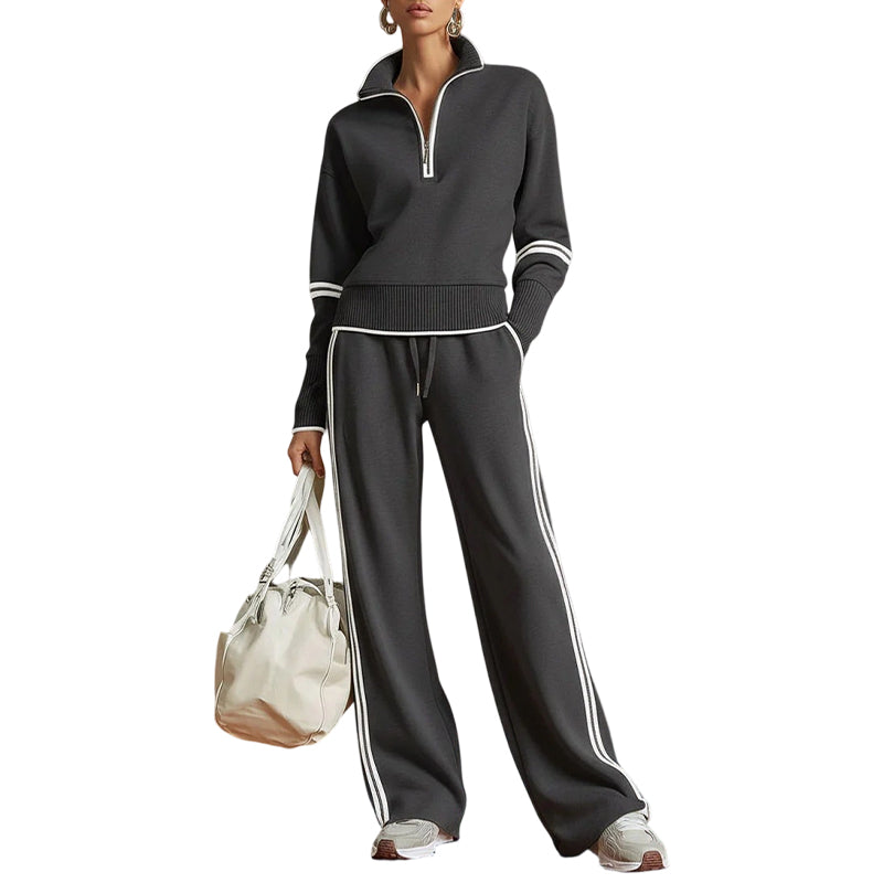 🔥👚 50% OFF! Women's Half-Zip Sweatshirt Set – Soft, Stylish, and Comfortable