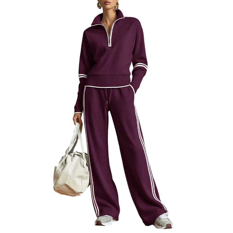 🔥👚 50% OFF! Women's Half-Zip Sweatshirt Set – Soft, Stylish, and Comfortable