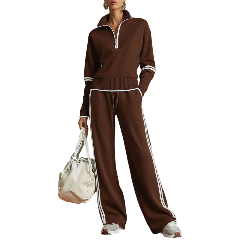 🔥👚 50% OFF! Women's Half-Zip Sweatshirt Set – Soft, Stylish, and Comfortable